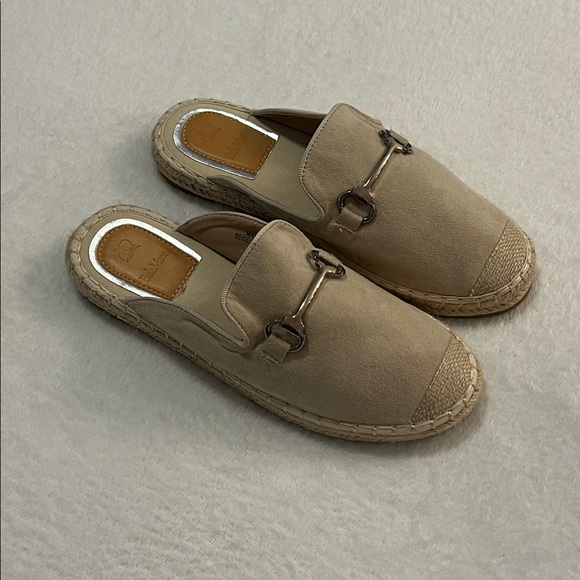 Beige Suede Slip-On Espadrille Mules (M) - Picture 3 of 13